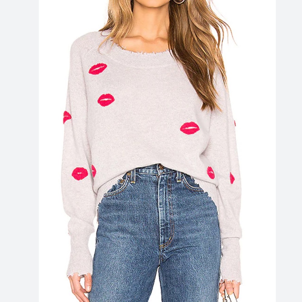 27 miles malibu Kisses Cashmere Sweater in Dove &
Pink